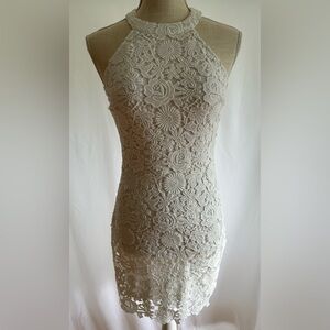 Love Poem Ivory Lace Mini Dress